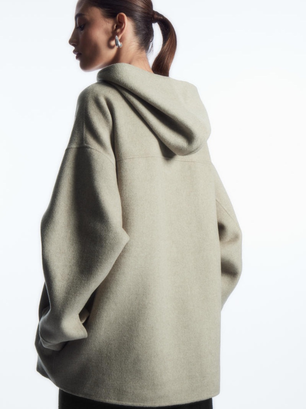 COS Oversized Hooded Wool Jacket Hoodie